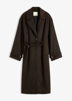 bonprix bonprix Chaquetas Y Abrigos>Abrigo Marrón oscuro-negro