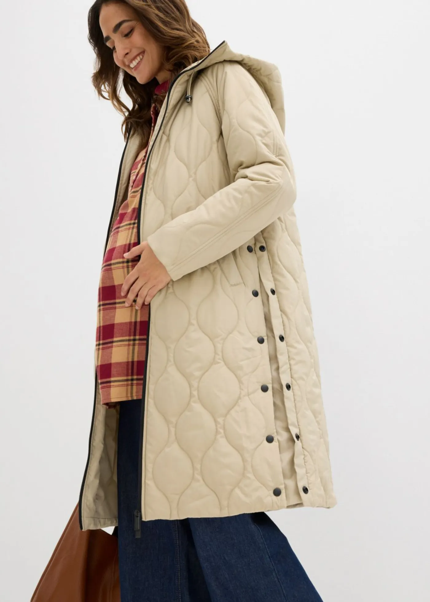 bonprix bonprix Premamá>Abrigo acolchado 3 en 1 de calidez media para durante y después del embarazo Verde aceite