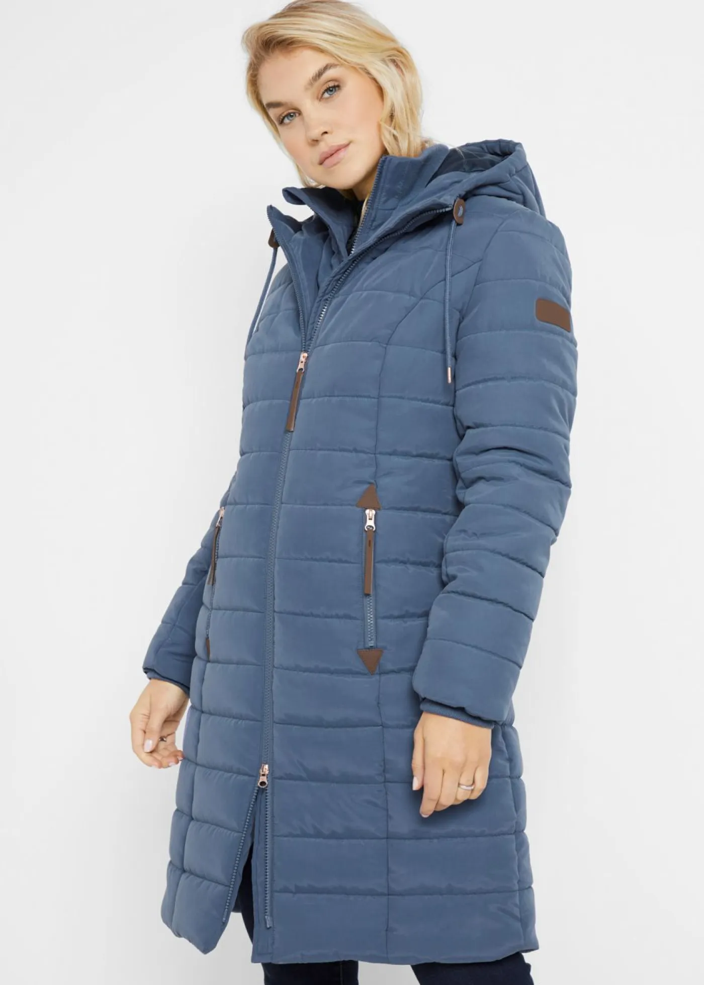 bonprix bonprix Chaquetas Y Abrigos>Abrigo acolchado, aspecto 2 en 1 índigo