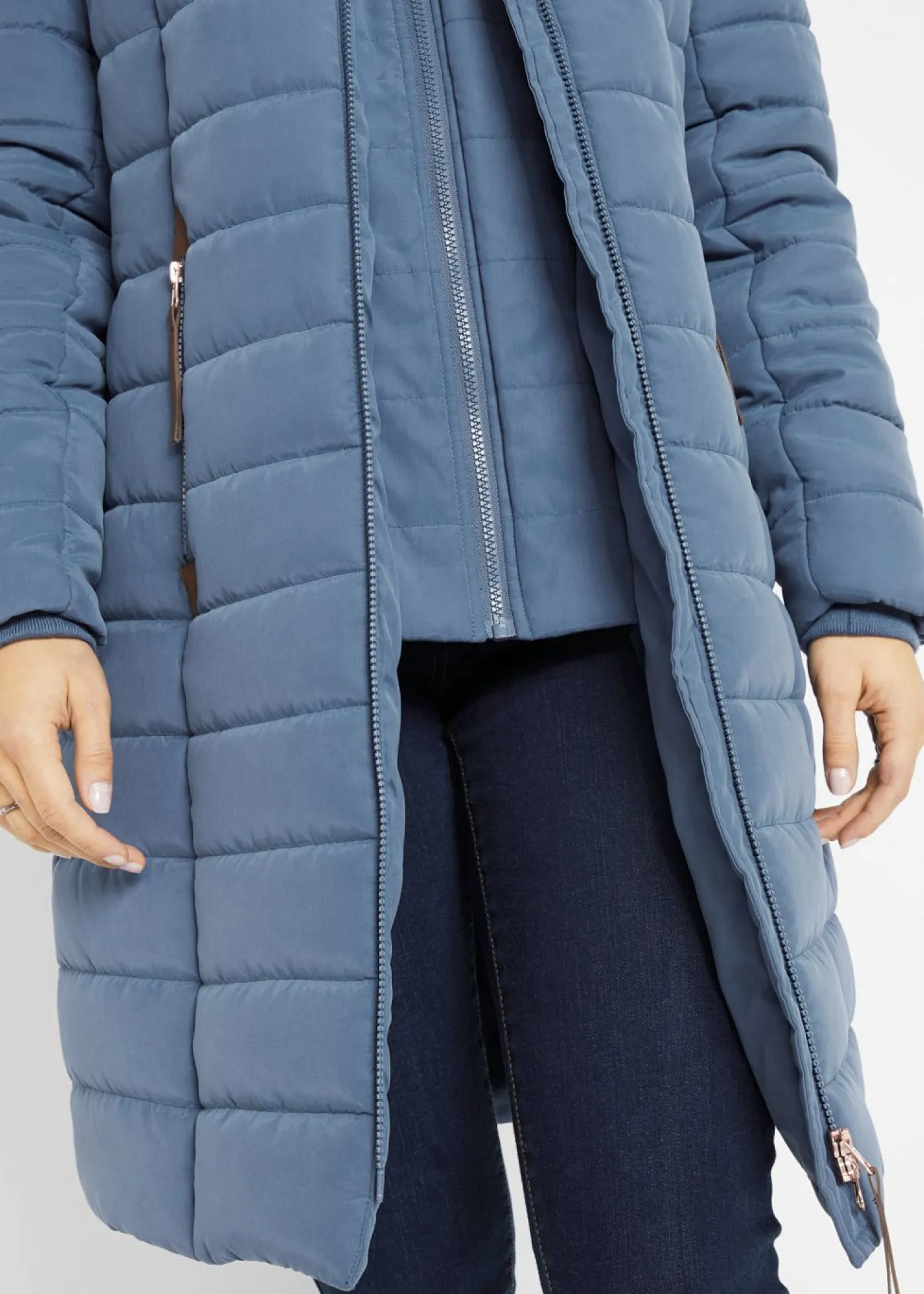 bonprix bonprix Chaquetas Y Abrigos>Abrigo acolchado, aspecto 2 en 1 índigo