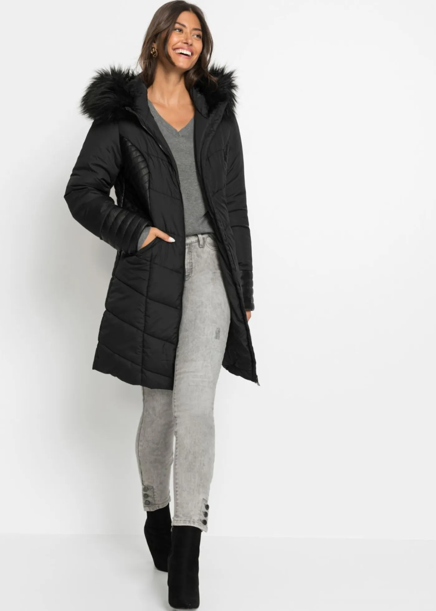 Mujer bonprix bonprix Abrigo acolchado de poliéster reciclado