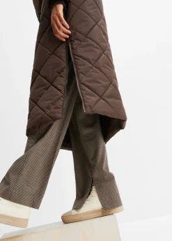 Mujer bonprix bonprix Abrigo acolchado y guateado, largo y con capucha
