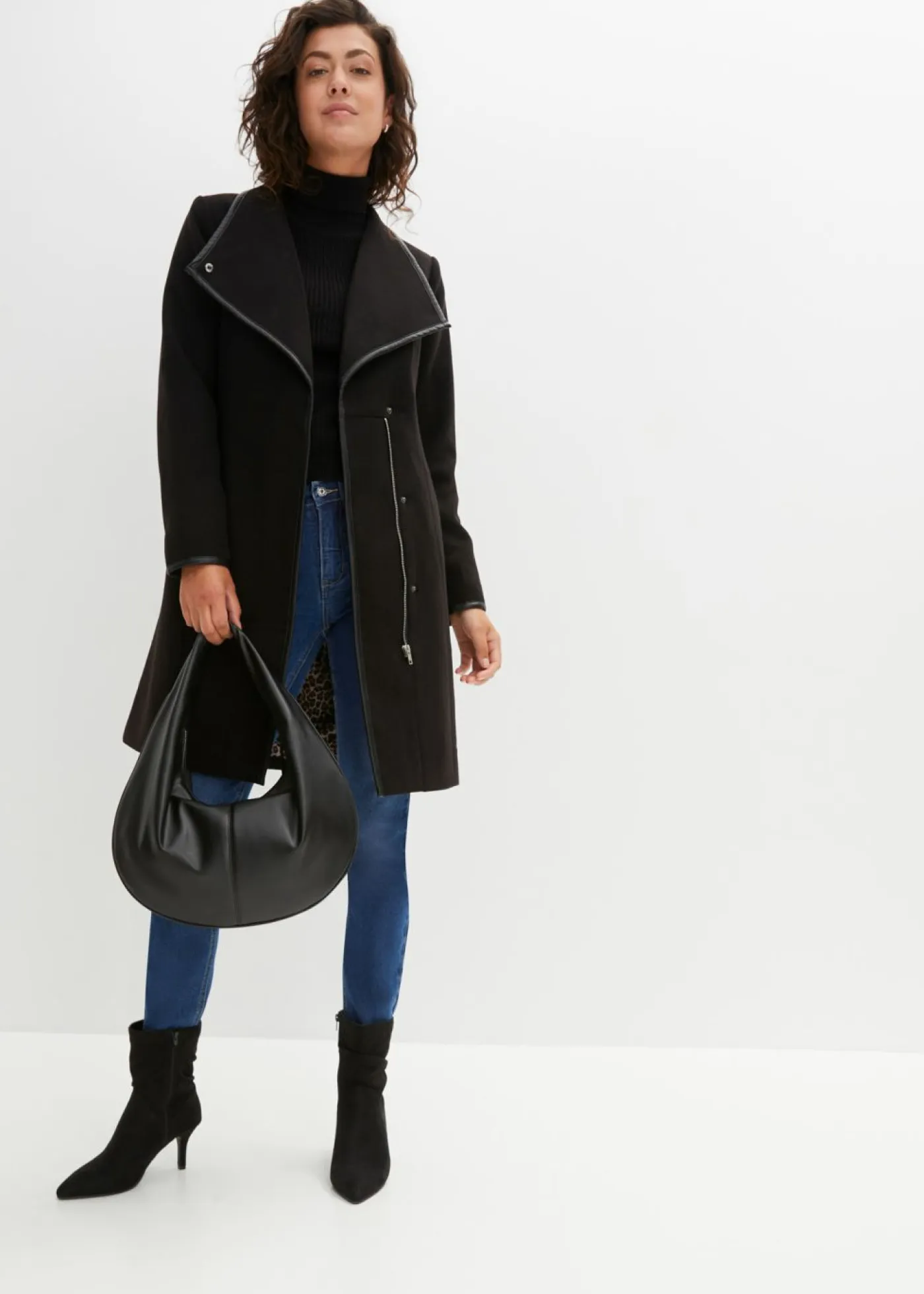 Mujer bonprix bonprix Abrigo con aspecto de lana