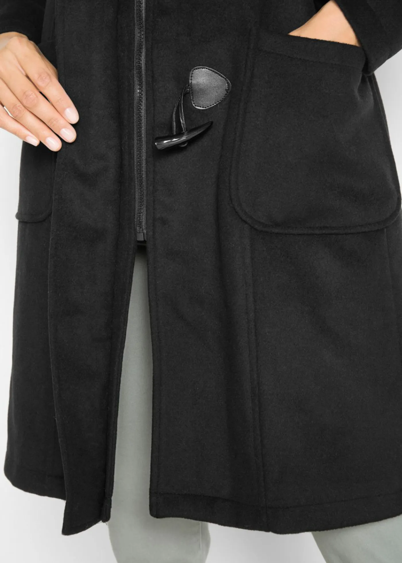 bonprix bonprix Chaquetas Y Abrigos>Abrigo con aspecto de lana Negro