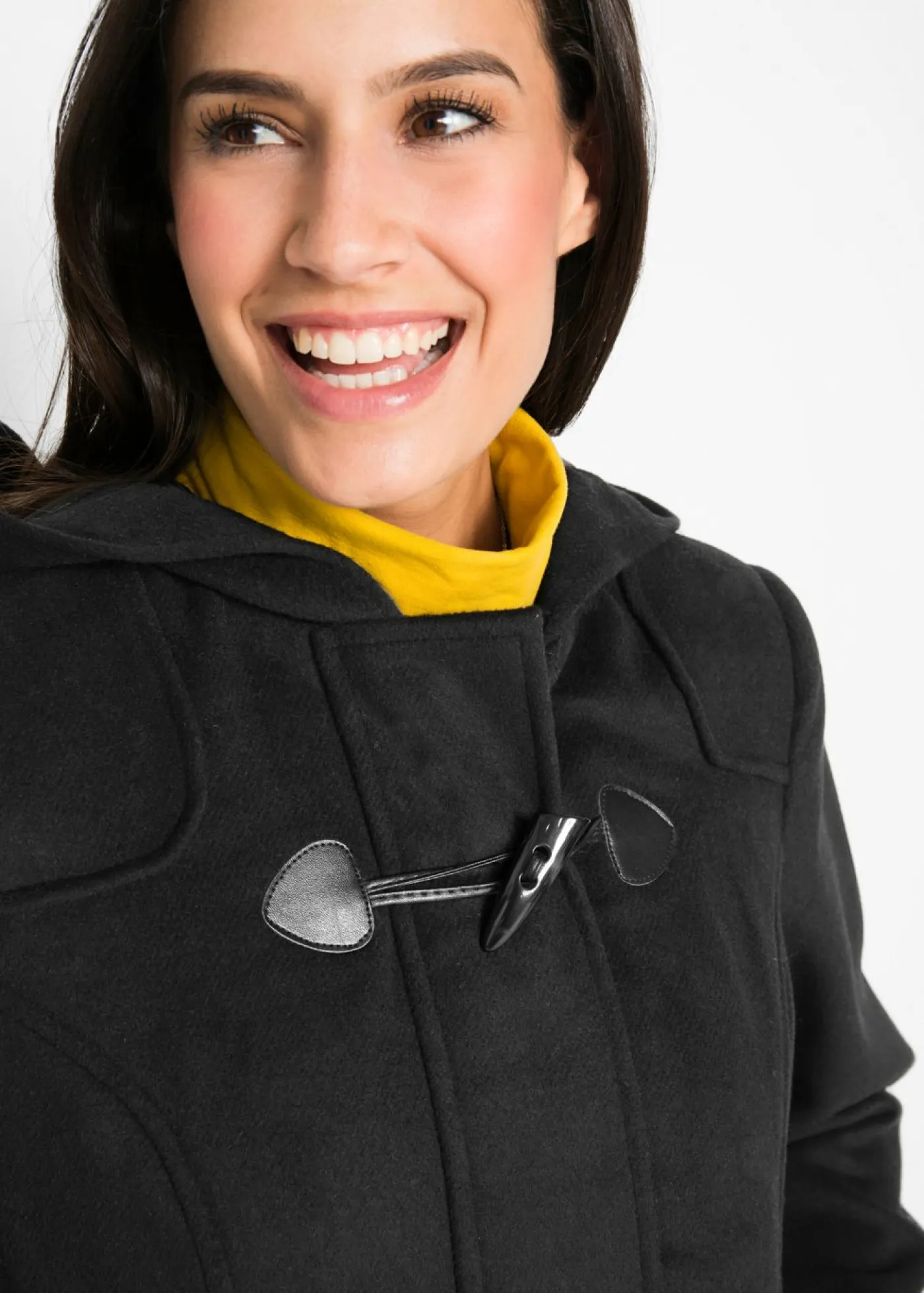 bonprix bonprix Chaquetas Y Abrigos>Abrigo con aspecto de lana Negro