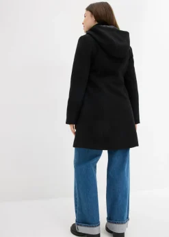 Niños bonprix bonprix Abrigo con capucha, pliegues y línea en A