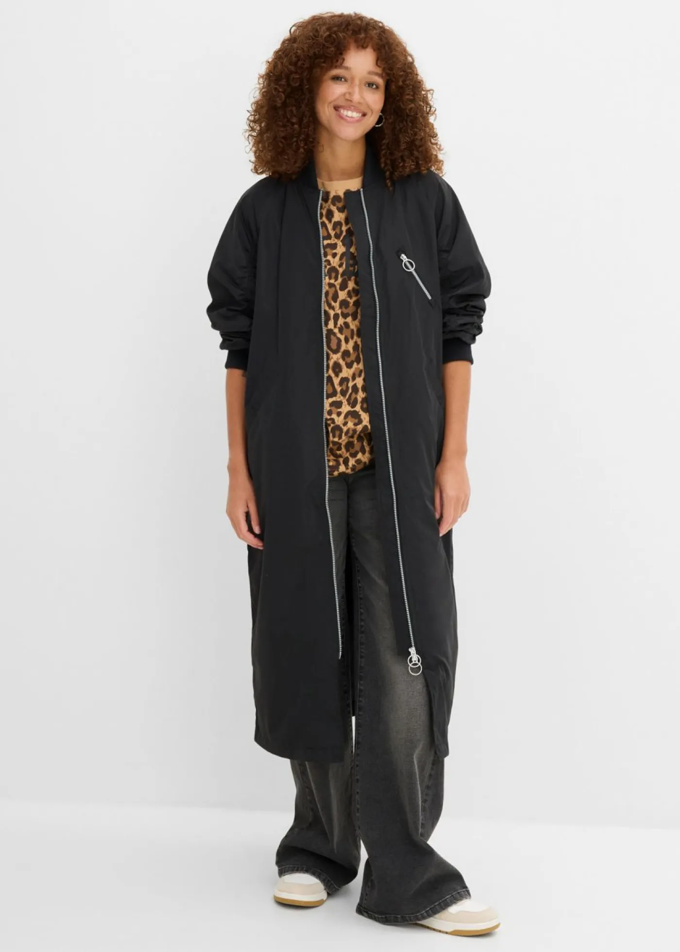 Mujer bonprix bonprix Abrigo con cuello de punto