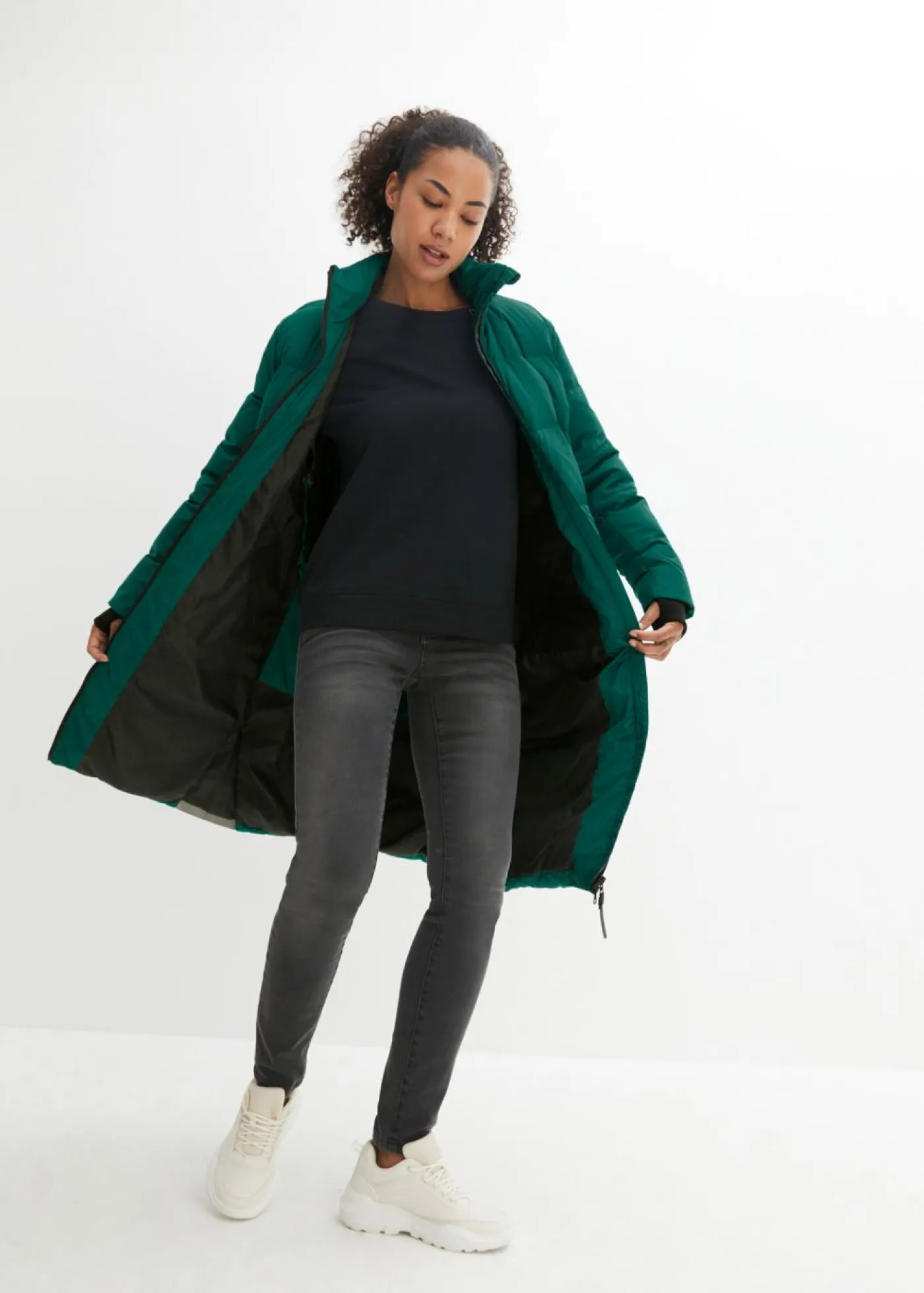 bonprix bonprix Chaquetas Y Abrigos>Abrigo con plumón reciclado y tecnología térmica aislante verde, brillante