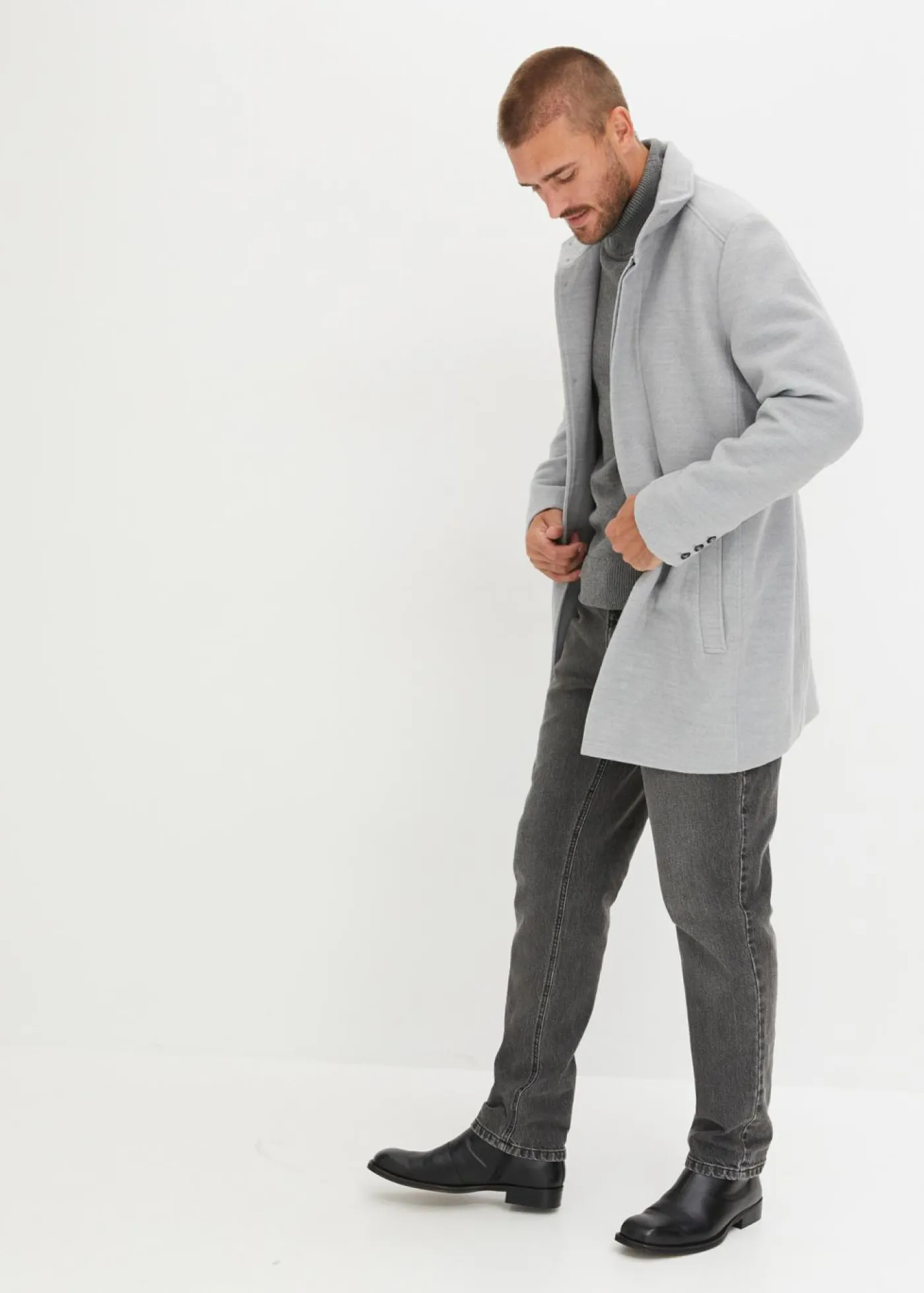 Hombre bonprix bonprix Abrigo corto con aspecto de lana