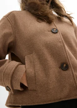 Mujer bonprix bonprix Abrigo corto con aspecto de lana