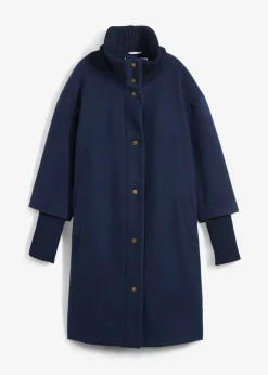 bonprix bonprix Chaquetas Y Abrigos>Abrigo corto con aspecto de lana Azul marino