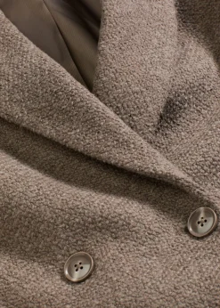 bonprix bonprix Chaquetas Y Abrigos>Abrigo corto con aspecto de lana Marrón grisáceo/marrón jaspeado