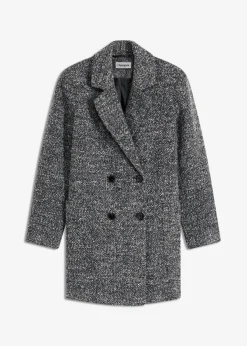 bonprix bonprix Chaquetas Y Abrigos>Abrigo corto con aspecto de lana Antracita oscuro jaspeado