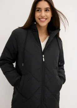 Mujer bonprix bonprix Abrigo corto con capucha y acolchado