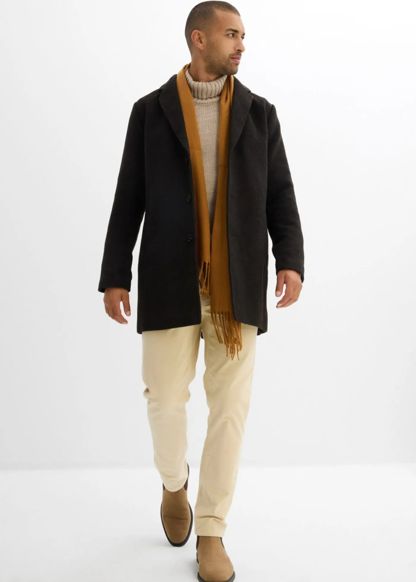 Hombre bonprix bonprix Abrigo corto con contenido de lana