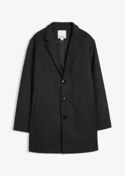 bonprix bonprix Chaquetas Y Abrigos·Abrigos>Abrigo corto con contenido de lana Antracita jaspeado