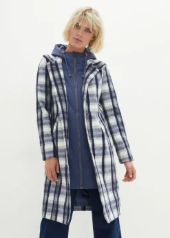 bonprix bonprix Chaquetas Y Abrigos>Abrigo corto de invierno con lana dos en uno Índigo-gris de cuadros