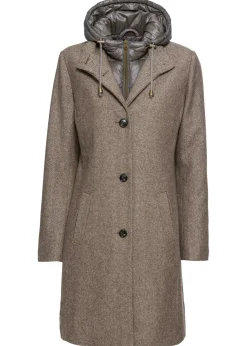 Mujer bonprix bonprix Abrigo corto de invierno con aspecto de lana y diseño 2 en 1