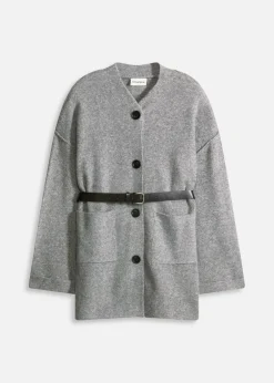 Mujer bonprix bonprix Abrigo corto de punto con cinturón