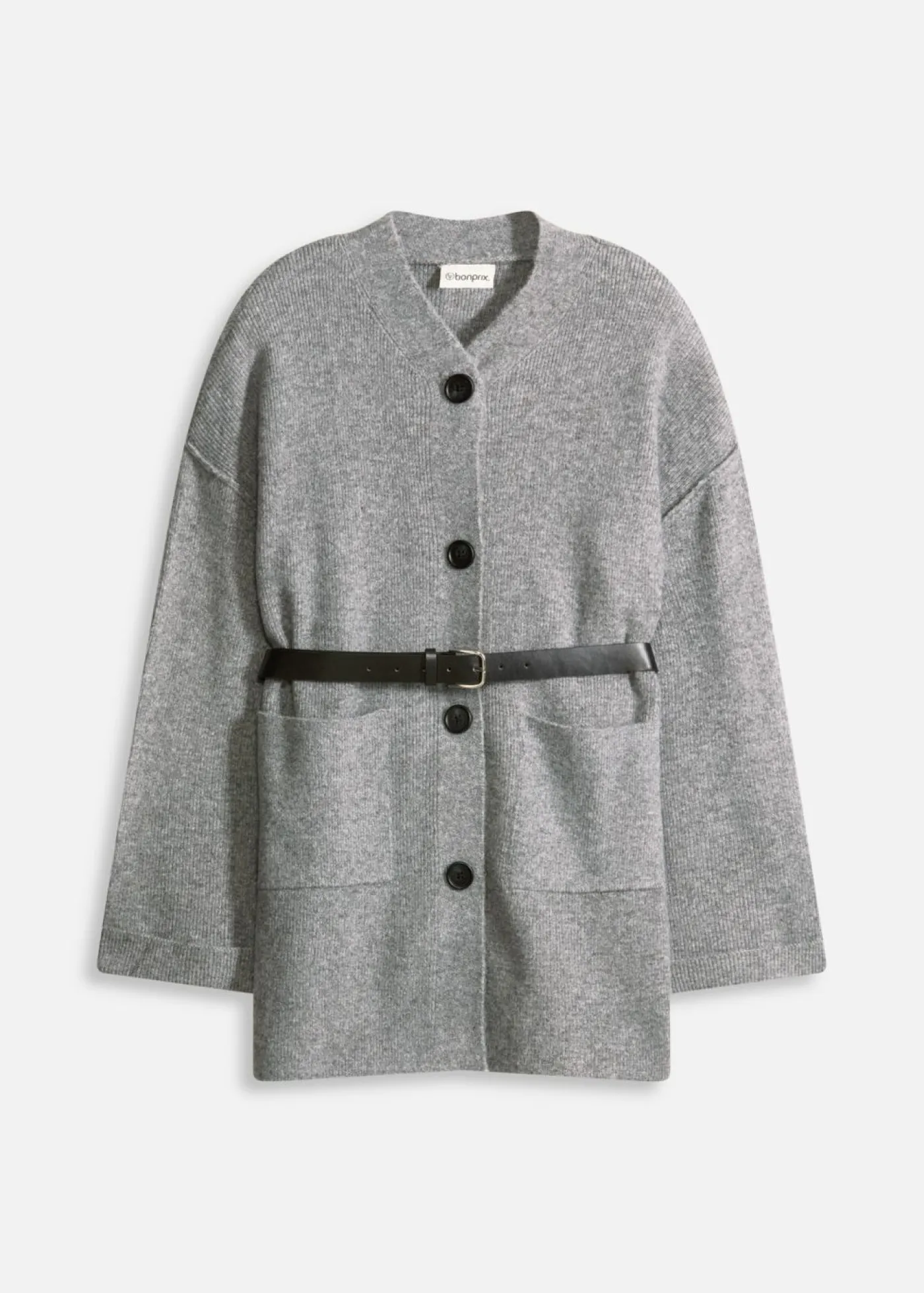 Mujer bonprix bonprix Abrigo corto de punto con cinturón