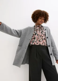 Mujer bonprix bonprix Abrigo corto de punto con cinturón