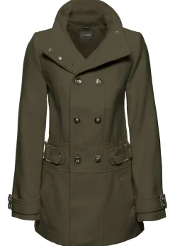 bonprix bonprix Chaquetas Y Abrigos|Tallas Pequeñas>Abrigo corto en talla petite Verde oliva oscuro