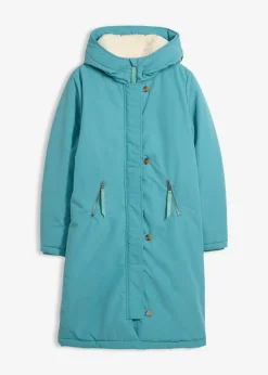 bonprix bonprix Chaquetas Y Abrigos>Abrigo de invierno con forro de peluche en la capucha Verde azulado