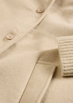 bonprix bonprix Premium|Chaquetas Y Abrigos>Abrigo de lana con ribete de punto Arena claro