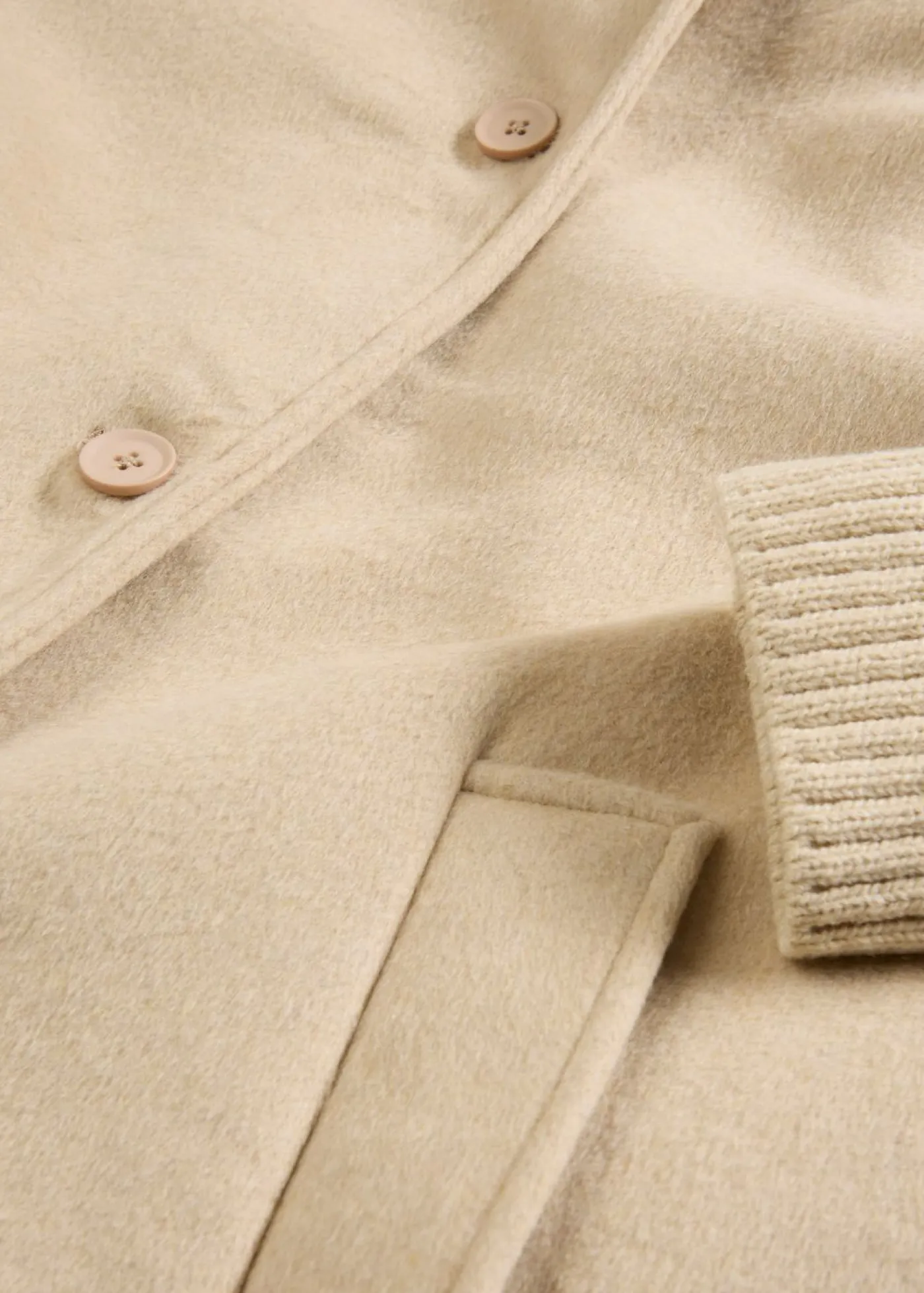 bonprix bonprix Premium|Chaquetas Y Abrigos>Abrigo de lana con ribete de punto Arena claro