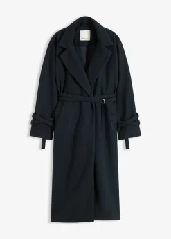 bonprix bonprix Chaquetas Y Abrigos|Tallas Pequeñas>Abrigo de mezcla de viscosa Antracita oscuro