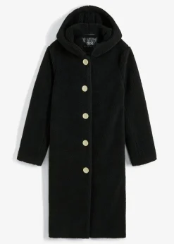 Mujer bonprix bonprix Abrigo de pelo con capucha y bolsillos