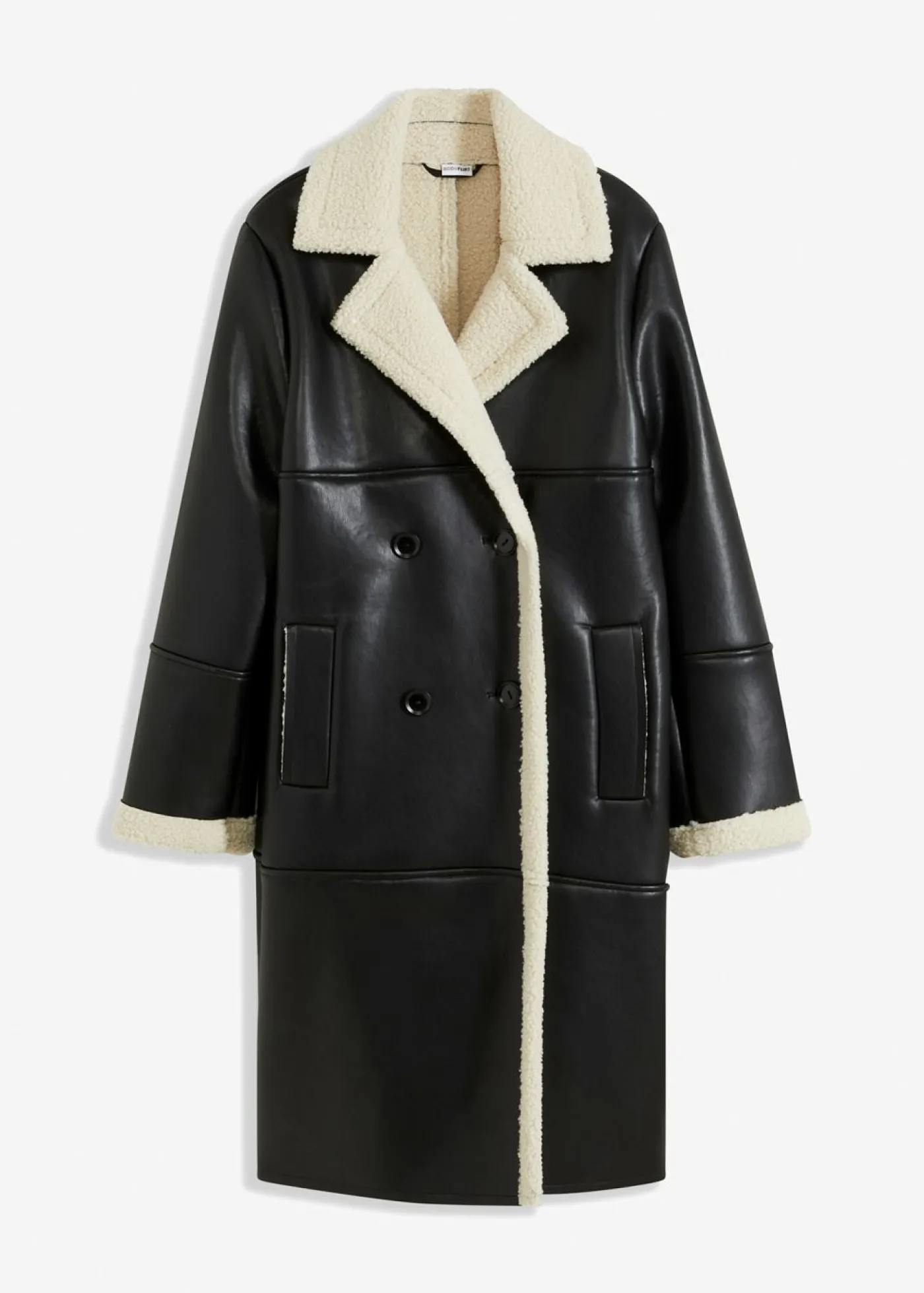 bonprix bonprix Chaquetas Y Abrigos>Abrigo de piel sintética Negro-natural