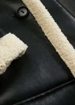 bonprix bonprix Chaquetas Y Abrigos>Abrigo de piel sintética Negro-natural