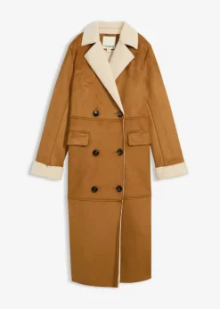 Mujer bonprix bonprix Abrigo de piel sintética en forro cálido