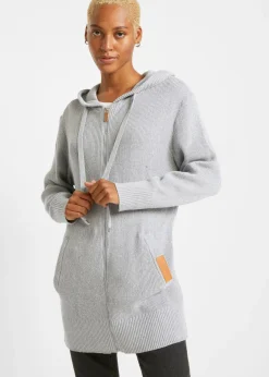 bonprix bonprix Jerséis|Ropa De Punto>Abrigo de punto Gris claro jaspeado