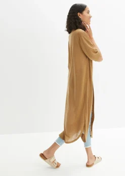 Mujer bonprix bonprix Abrigo de punto con aspecto de lino