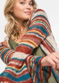 Mujer bonprix bonprix Abrigo de punto con rayas