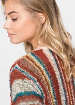 Mujer bonprix bonprix Abrigo de punto con rayas