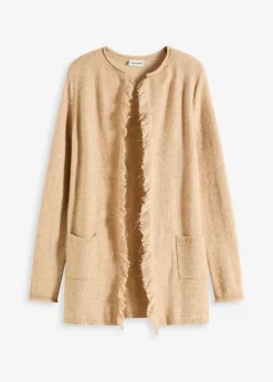 Mujer bonprix bonprix Abrigo de punto corto con lentejuelas e hilo brillante