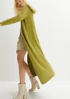 bonprix bonprix Jerséis|Ropa De Punto>Abrigo de punto en suave hilo metálico Verde oliva-dorado