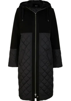 bonprix bonprix Chaquetas Y Abrigos>Abrigo en mezcla de materiales Negro