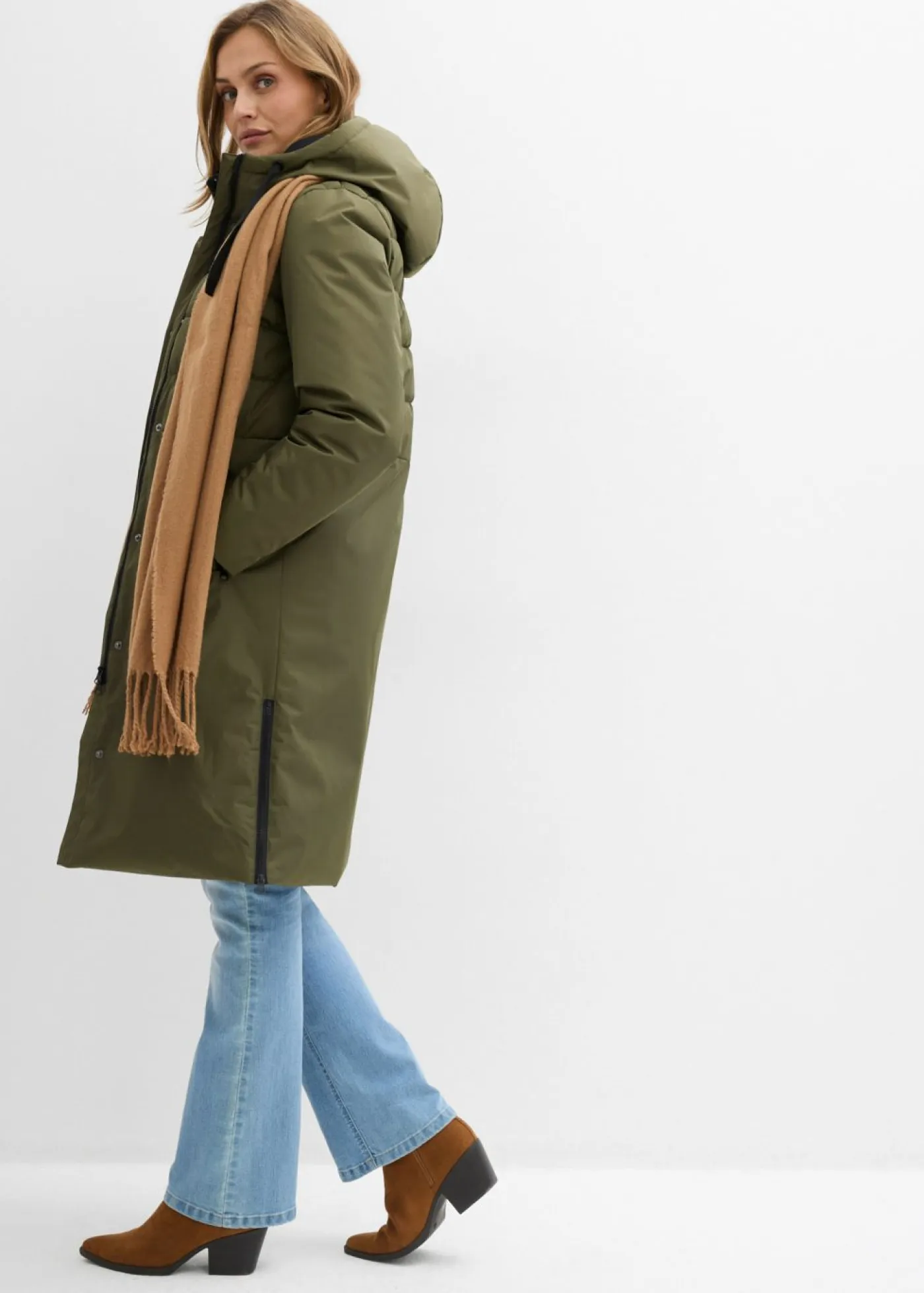 bonprix bonprix Chaquetas Y Abrigos>Abrigo guateado Verde oliva oscuro