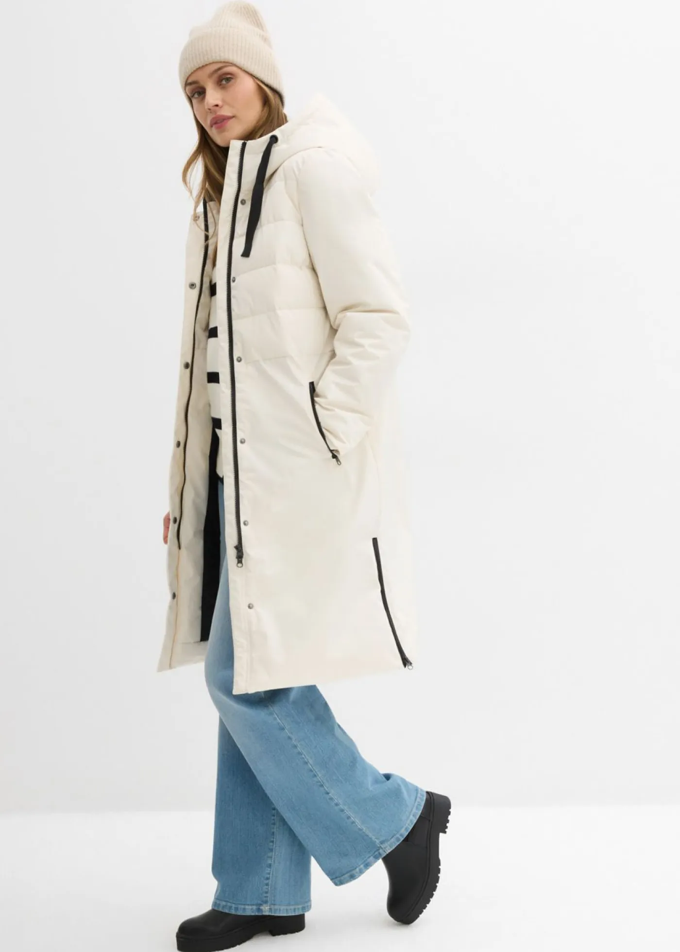 bonprix bonprix Chaquetas Y Abrigos>Abrigo guateado Beige natural