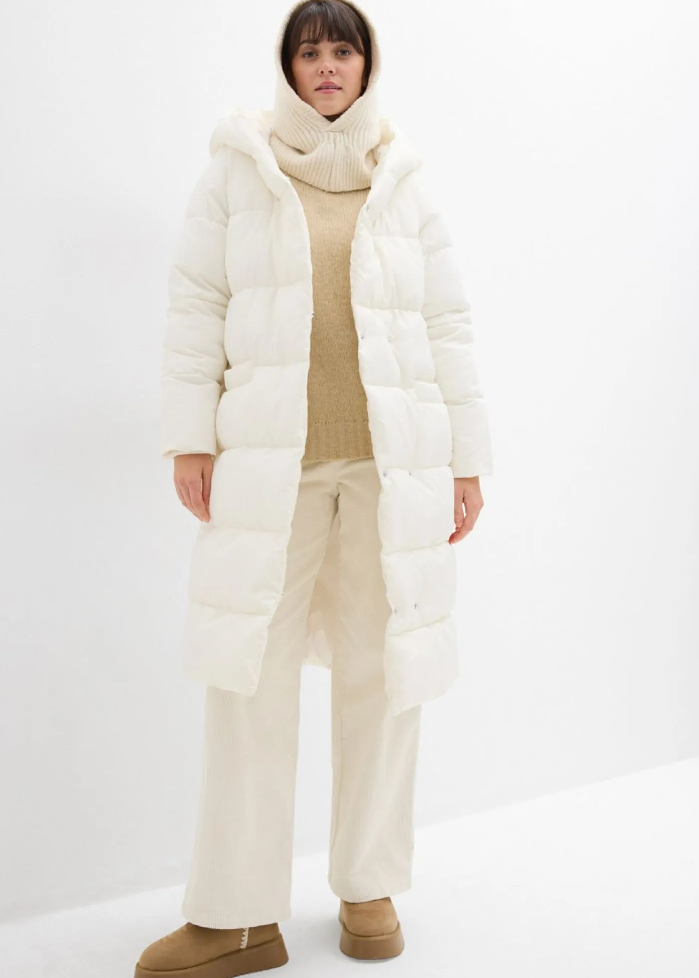 bonprix bonprix Chaquetas Y Abrigos>Abrigo guateado oversize blanco perla