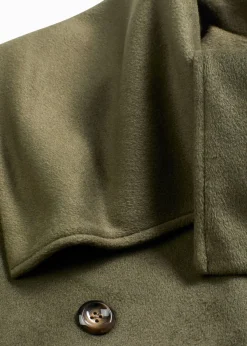 Mujer bonprix bonprix Abrigo holgado con aspecto de lana y cuello ancho