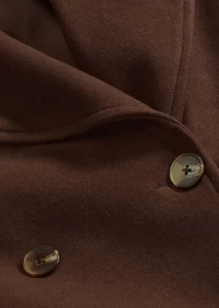 bonprix bonprix Chaquetas Y Abrigos>Abrigo holgado con aspecto de lana Marrón oscuro