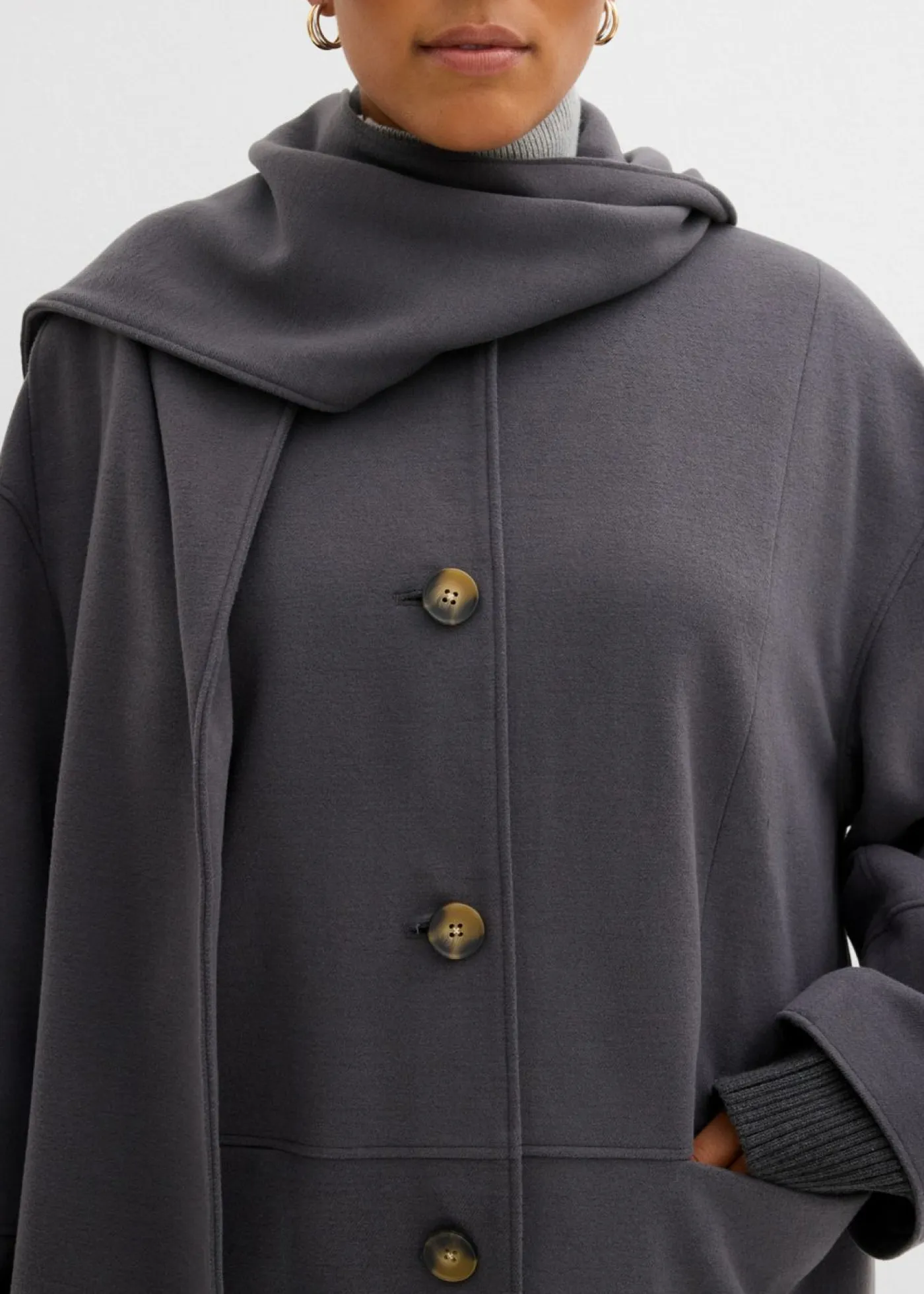 Mujer bonprix bonprix Abrigo holgado con dos bolsillos cosidos