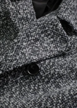 Mujer bonprix bonprix Abrigo holgado corto con aspecto de lana jaspeada