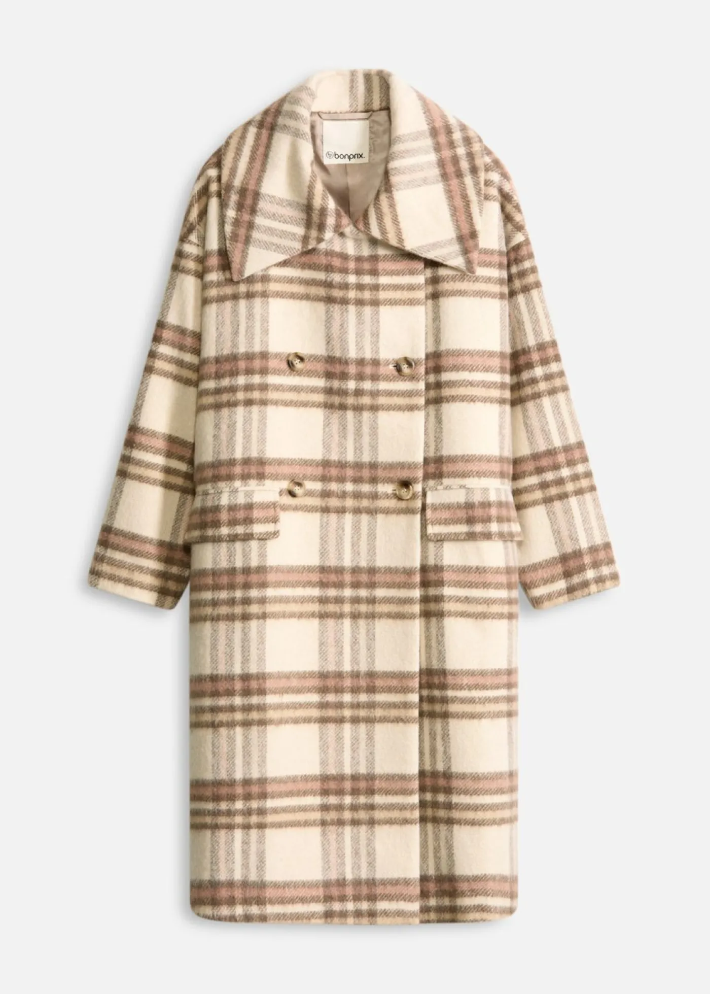 Mujer bonprix bonprix Abrigo holgado de mezcla de lana suave