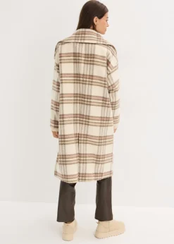 Mujer bonprix bonprix Abrigo holgado de mezcla de lana suave